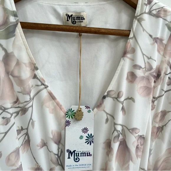 Show Me Your Mumu Adore Maxi Dress Forever Vine Floral Flutter Sleeves Large - Picture 5 of 11